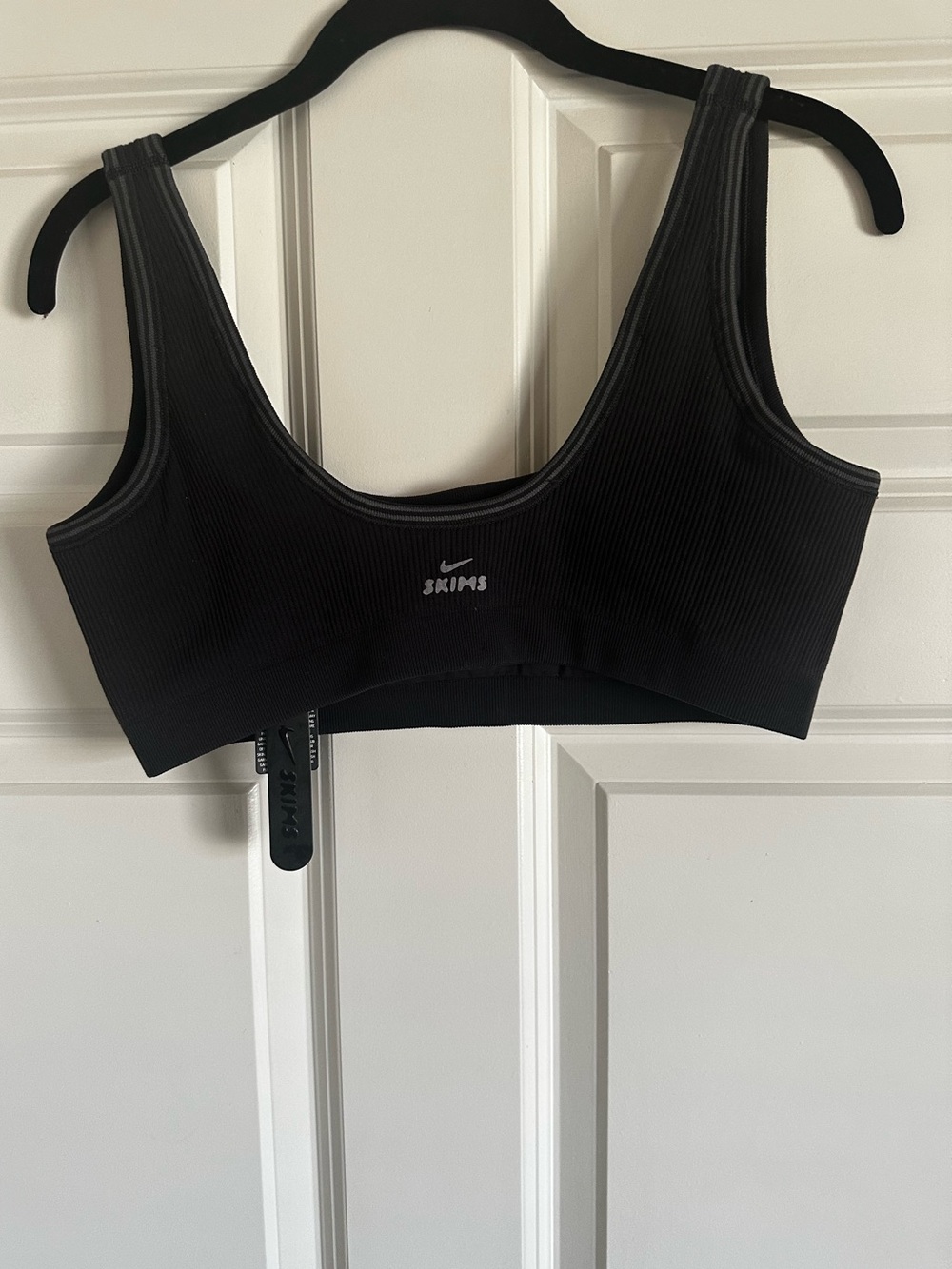 Skims Ribbed Scoop Sports Bra - Black